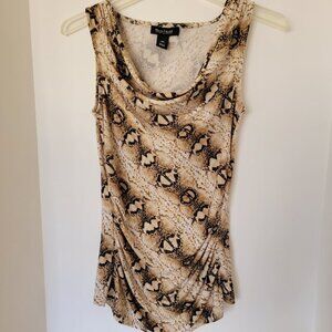 WHBM Snake Print Draped Blouse SIze XS